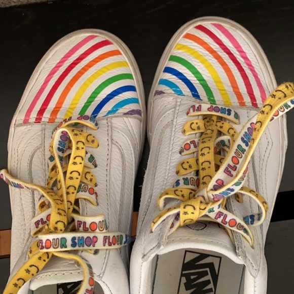 Vans x Flour Shop Old Skool Rainbow Low Top Sneaker Womens Size 5.5 - Picture 10 of 14